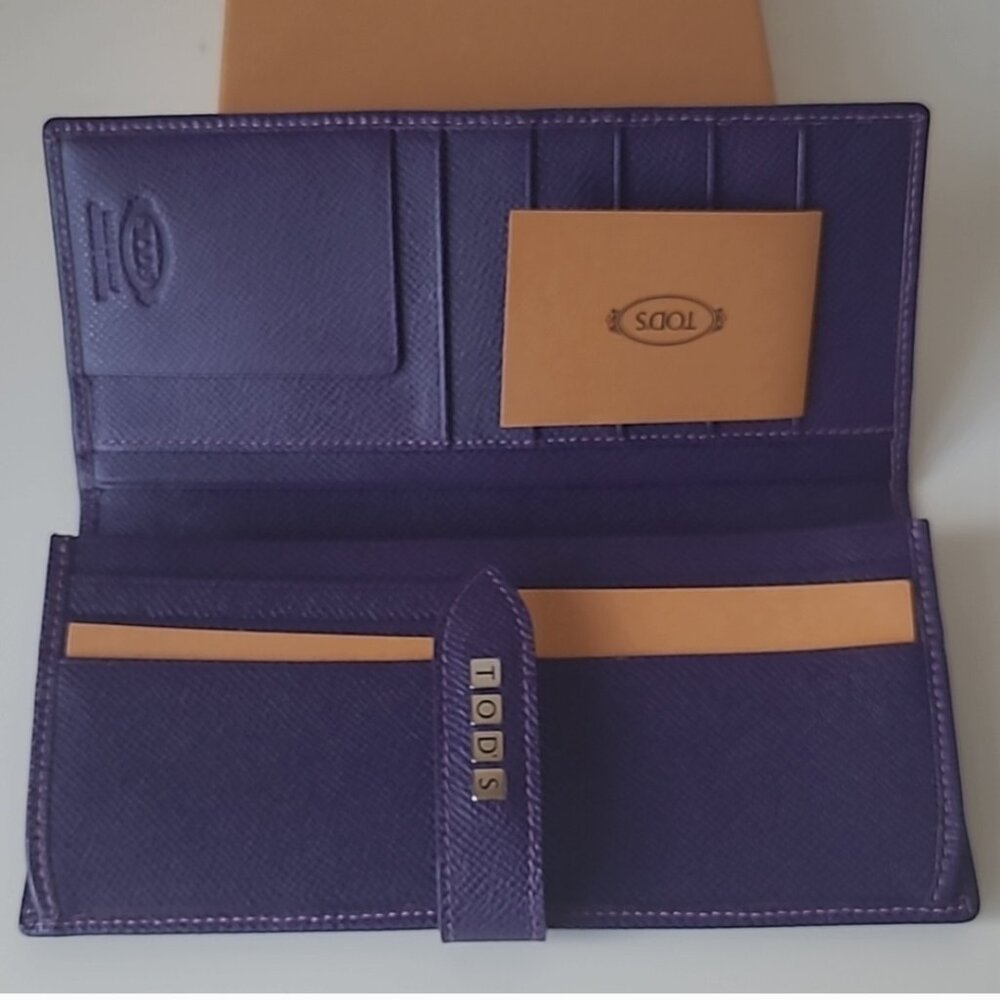 TOD'S Purple Continental Flap Wallet - Picture 3 of 14
